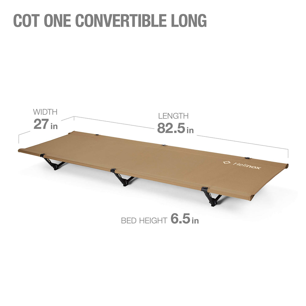 Helinox Cot One Long in Coyote Tan extended legs for tall campers and better height