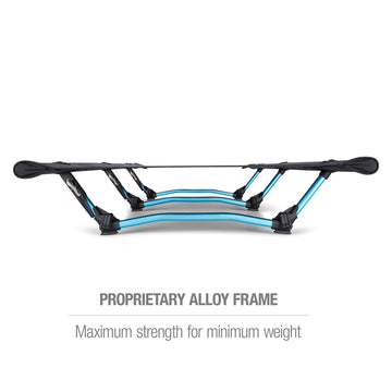 Helinox Cot One sleeping-surface provides comfortable outdoor rest.