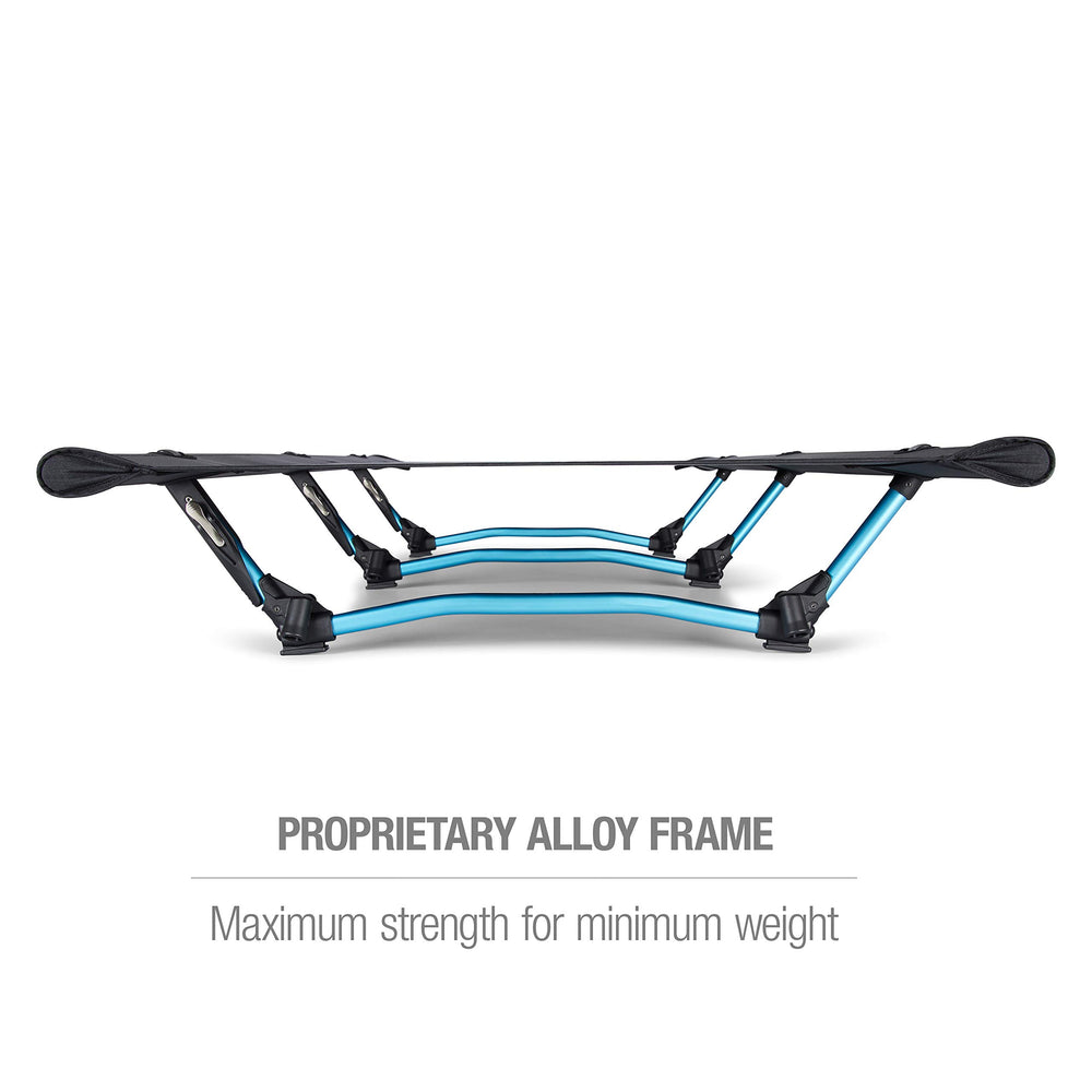 Helinox Cot One sleeping-surface provides comfortable outdoor rest.