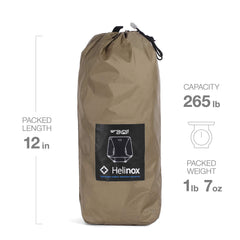 Helinox Ground Chair packed for travel in carry sack