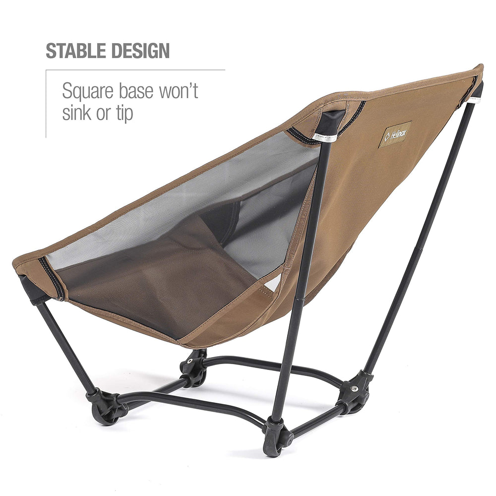 Helinox Ground Chair square base design provides stability on uneven terrain