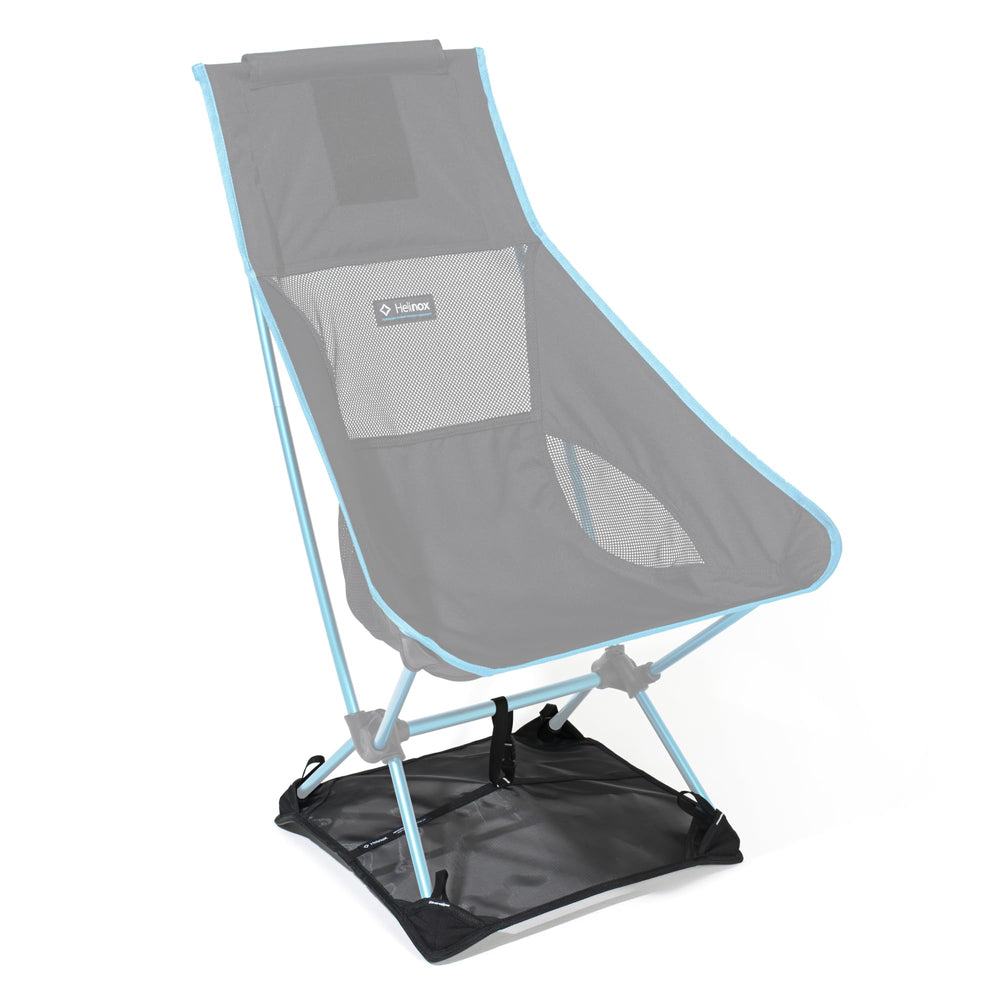 Helinox ground sheet on sand enhances stability for soft terrain