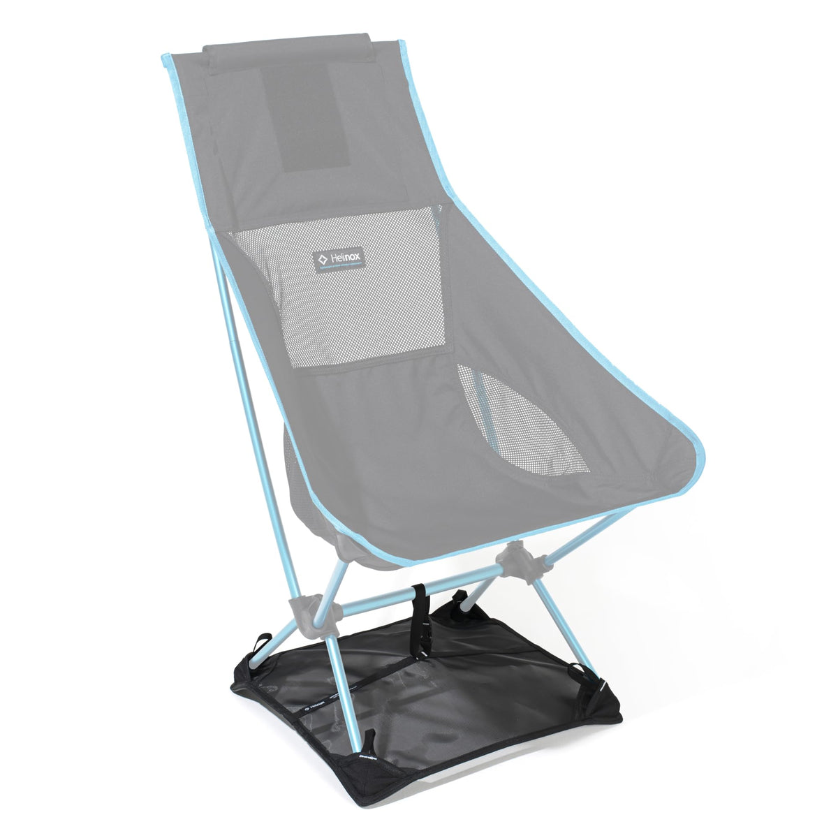 Helinox ground sheet on sand enhances stability for soft terrain