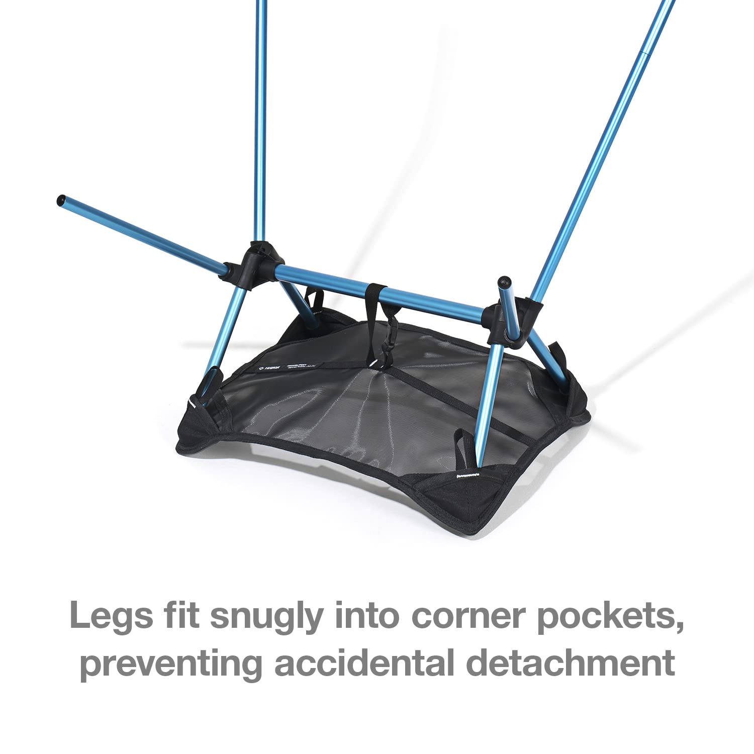 Helinox ground sheet corner pockets align with chair feet for solid seating