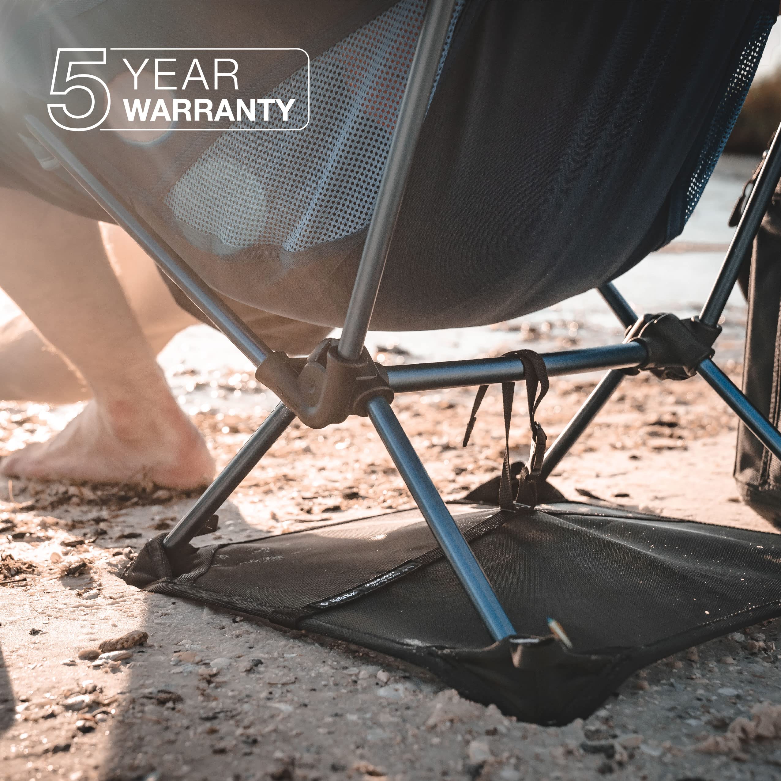 Helinox ground sheet folded for compact storage and travel