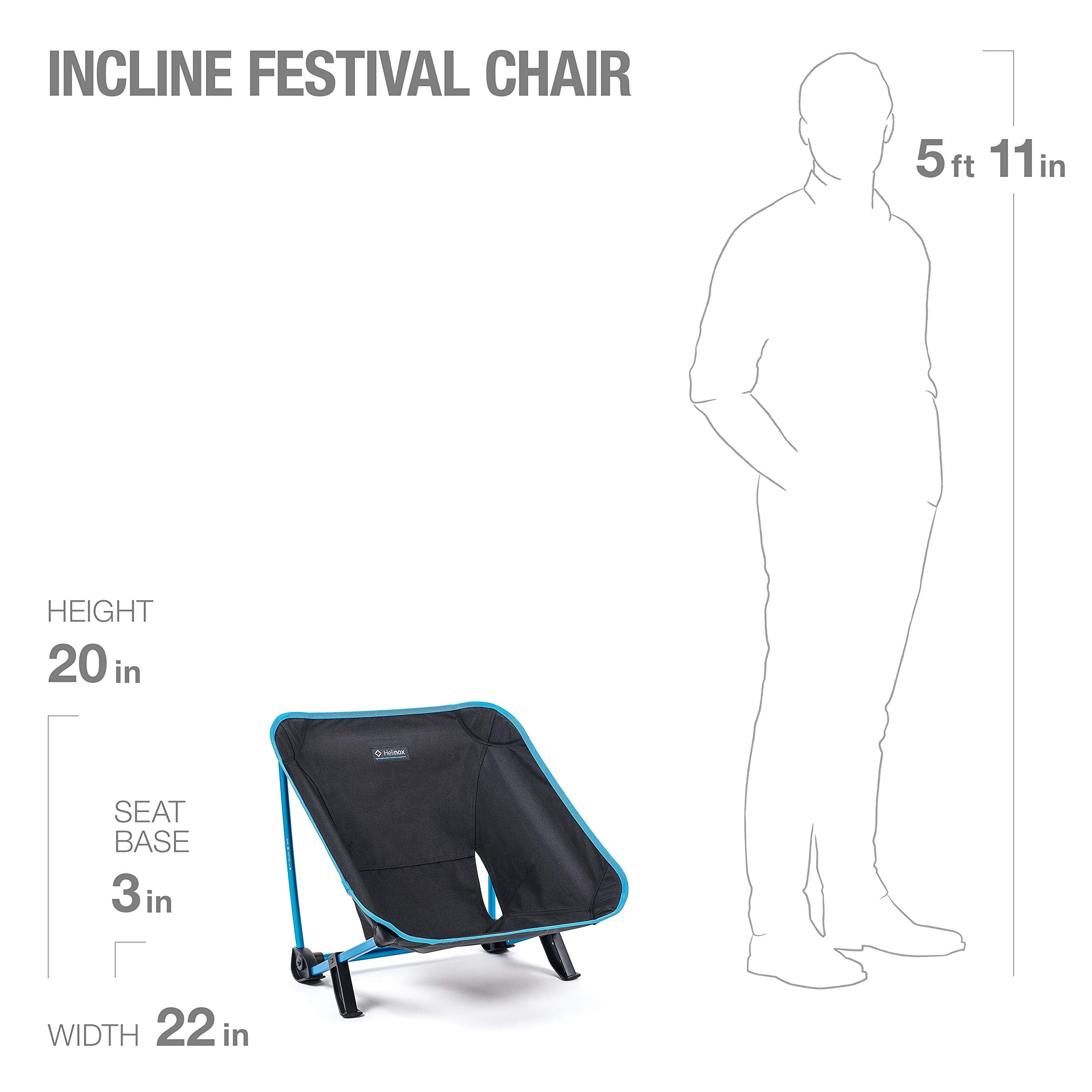 Helinox Incline Festival Chair side view showing easy transport
