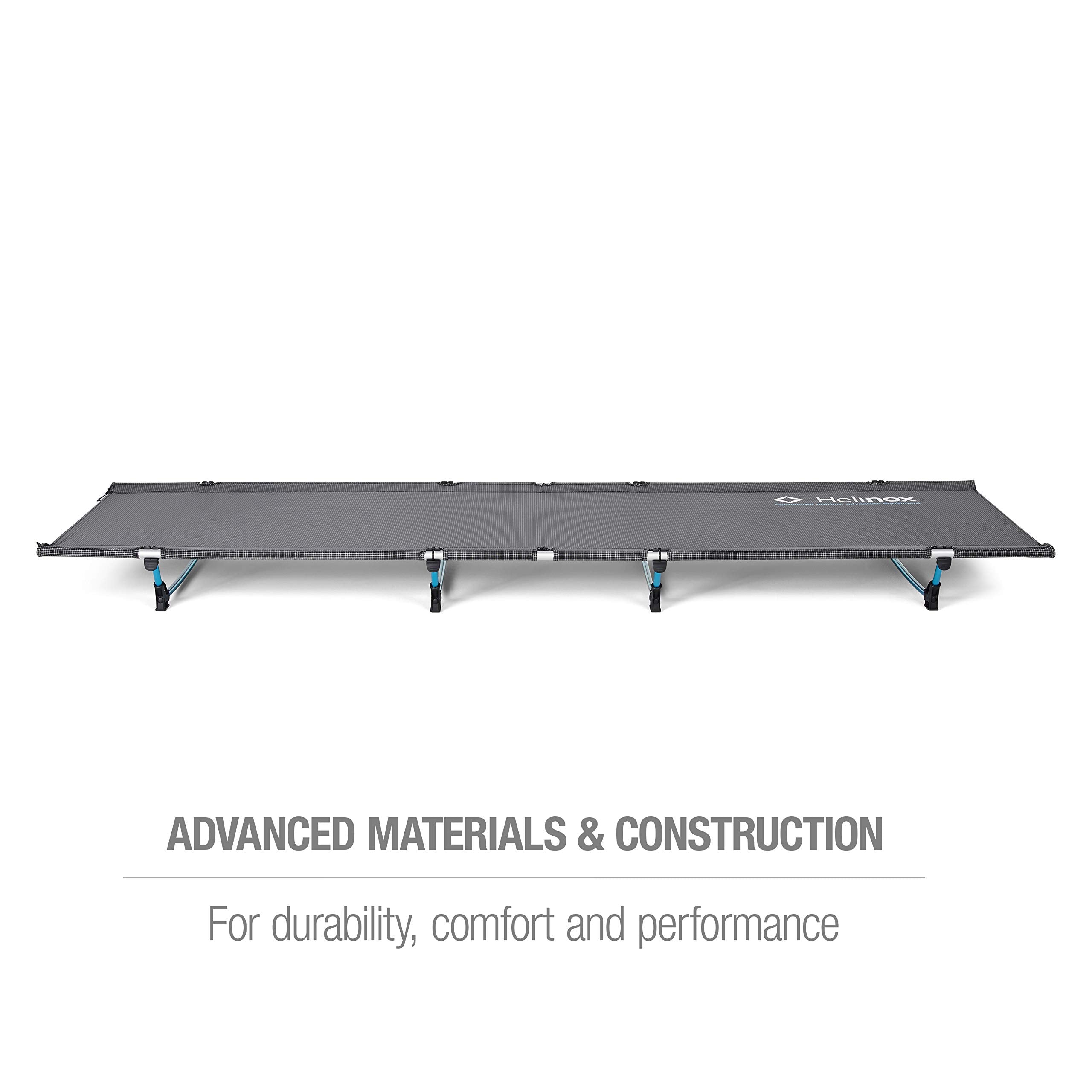 Helinox Lite Cot suspends sleepers 5 inches from the ground for insulation and comfortable side sleeping.