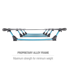 Helinox Lite Cot suspends sleepers 5 inches from the ground for insulation and comfortable side sleeping.