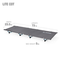 Helinox Lite Cot setup-assembly shows quick, tool-free camp setup.