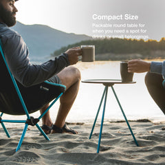 Helinox packable side table DAC aluminum frame showing strength and lightness