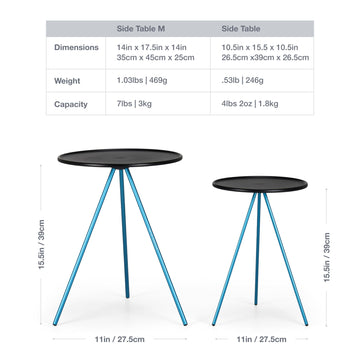 Helinox packable side table in drawstring bag ready to go