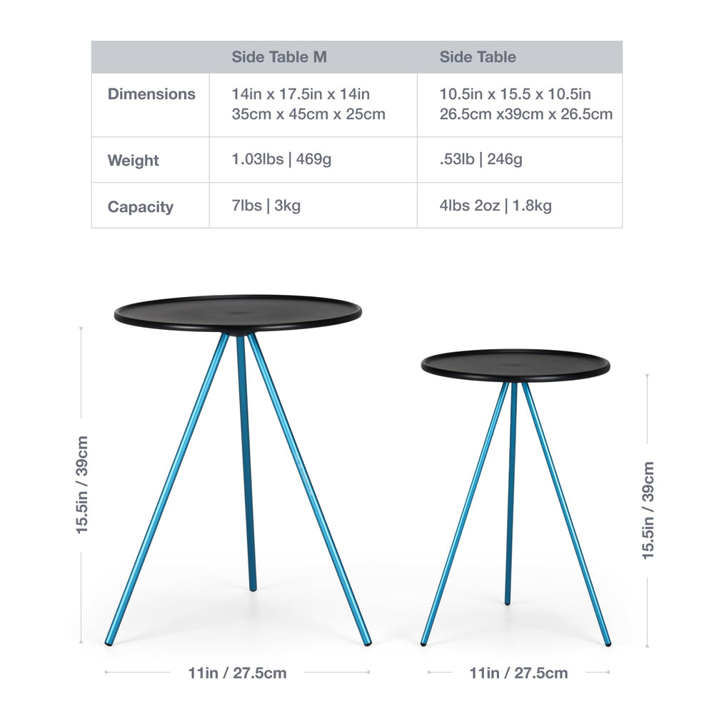 Helinox packable side table in drawstring bag ready to go