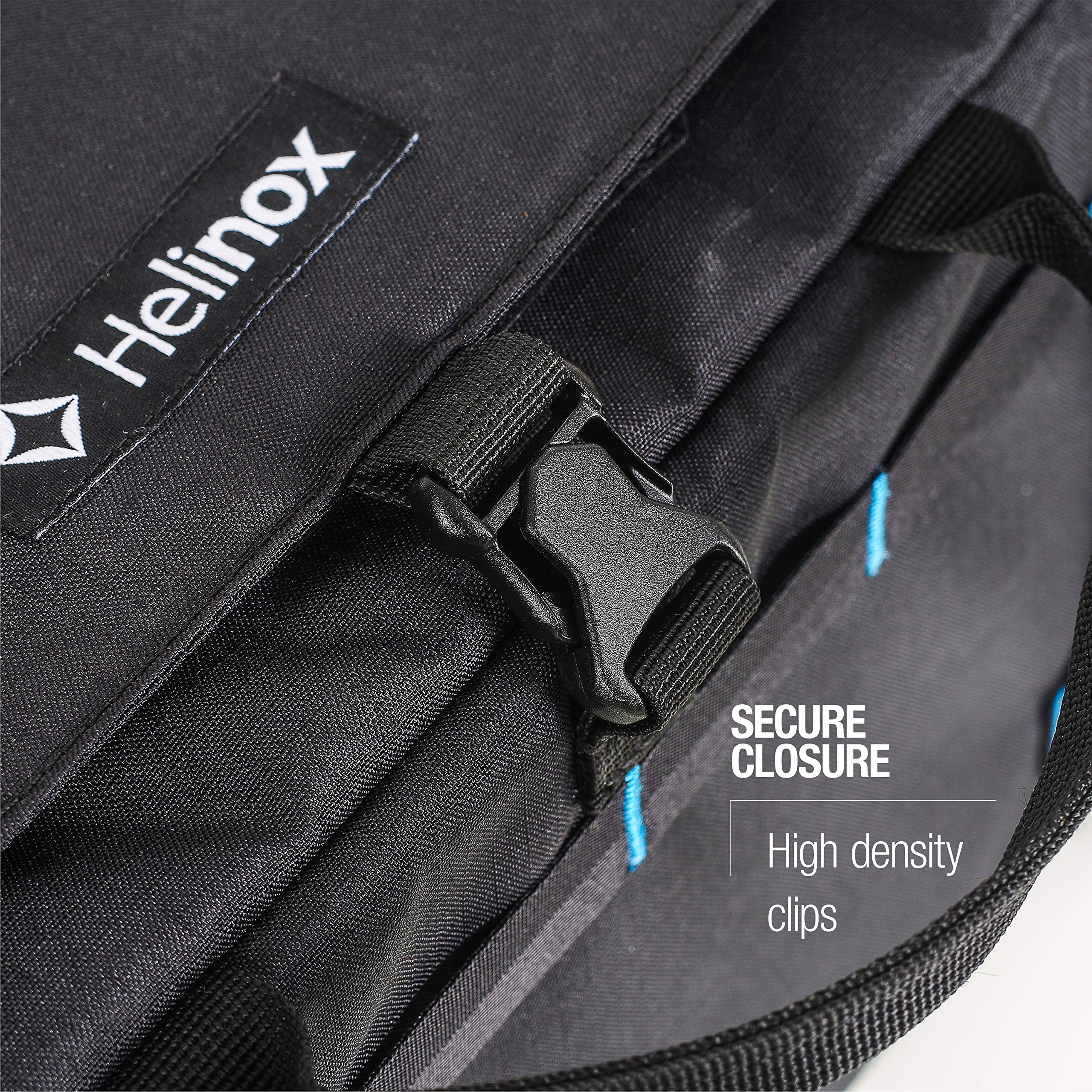 Helinox Storage Box SM closed with snap closure secures contents during movement