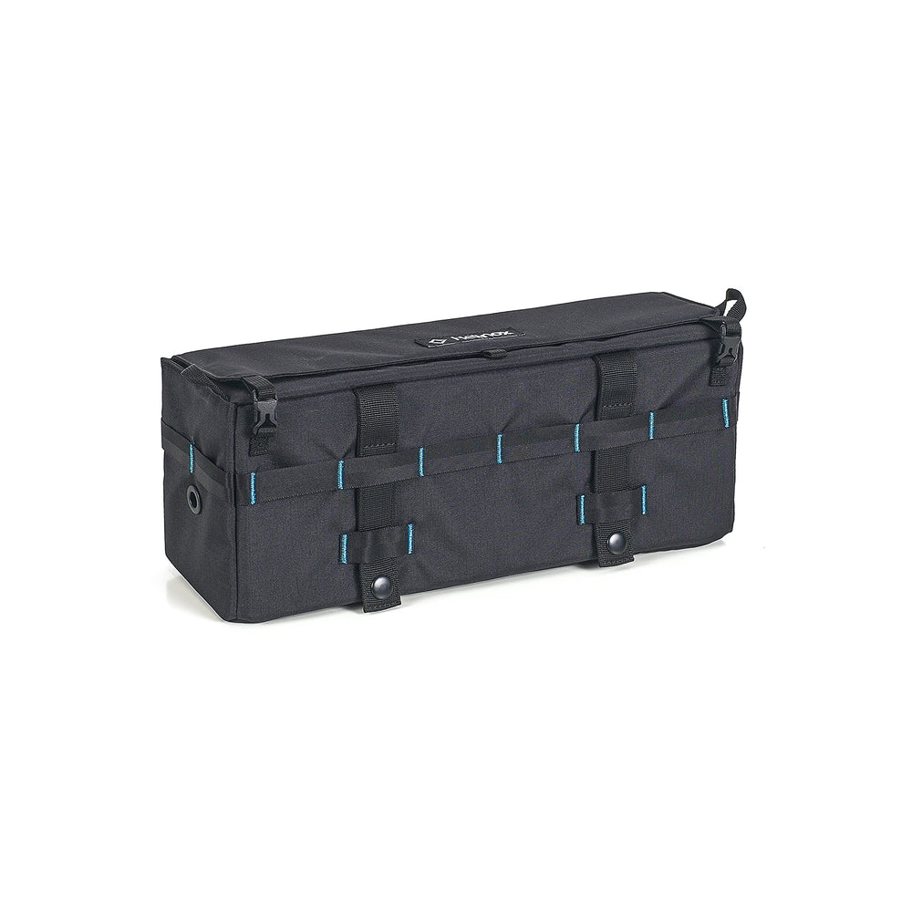 Helinox Storage Box SM front view showing secure MOLLE attachment for quick campsite organization