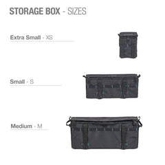 Helinox Storage Box SM mounted on chair demonstrates versatile organization on camping trips