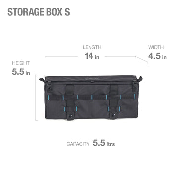 Helinox Storage Box SM side view with padded sides protecting contents during travel