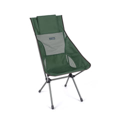 Helinox Sunset Chair forest green front view emphasizes tall back for easy in and out