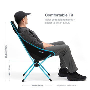 Helinox Sunset Chair high-back design provides relaxed outer seating.