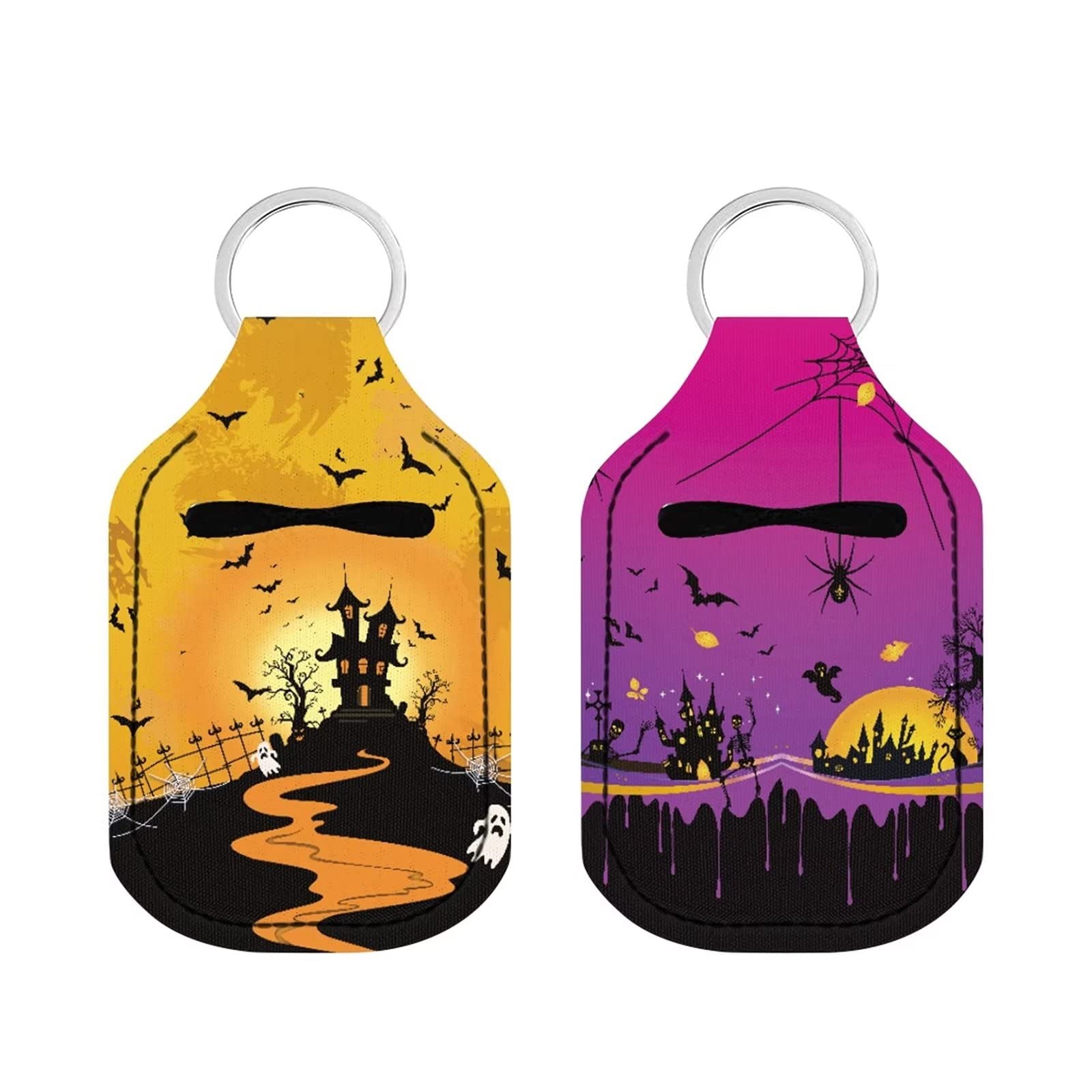 HELLHERO Halloween hand sanitizer holder on a backpack for easy access during travel