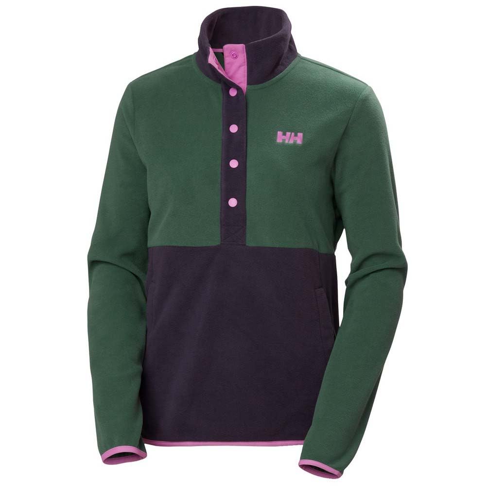 Helly-Hansen Daybreaker Snap Pullover pocket closeup with secure snap-button pockets.