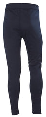 Helly Hansen Lifa Max pant navy side view showing flexible fit and flatlock seams.