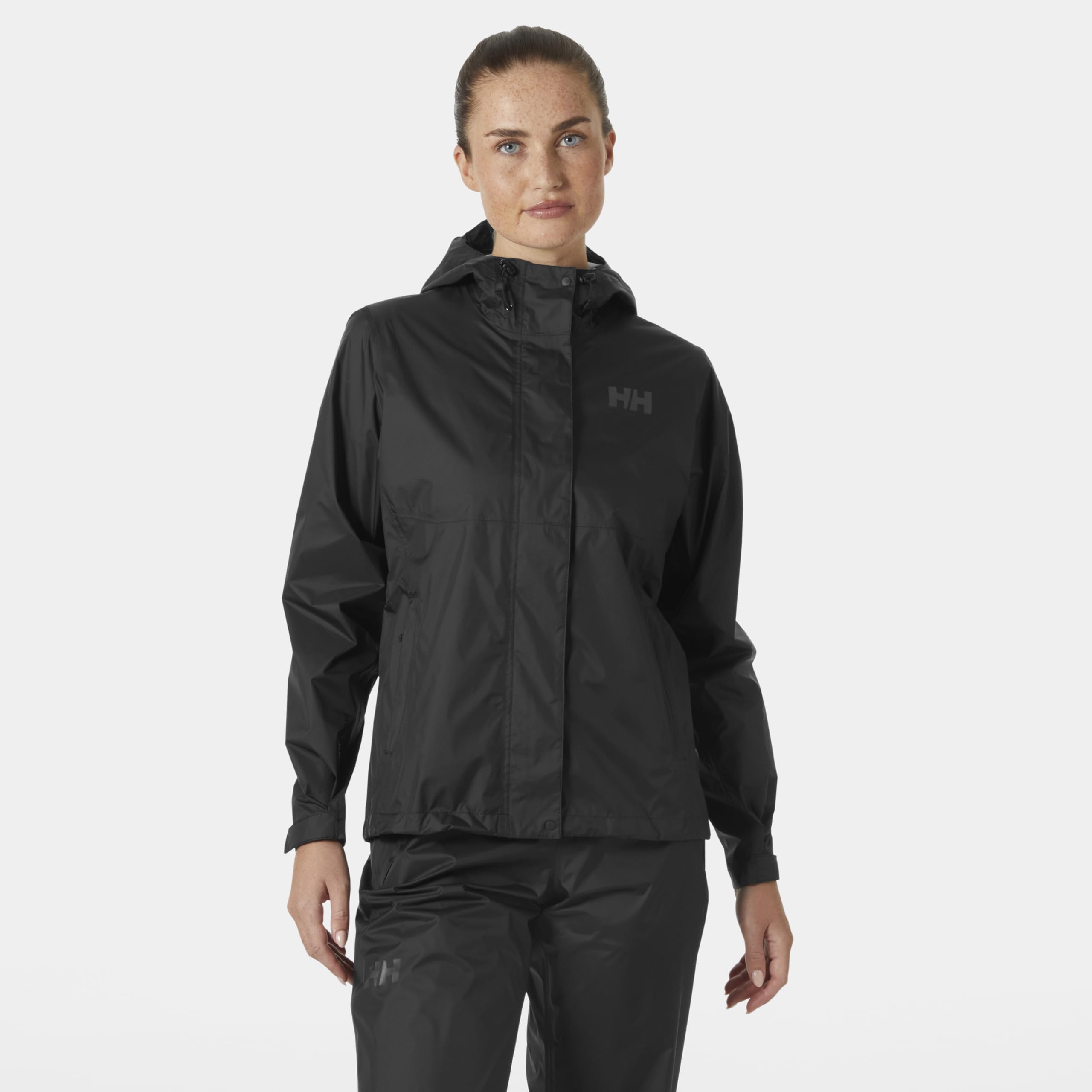 Helly-Hansen Loke Jacket Womens 2.0 side view highlights windproof design for outdoor trails.