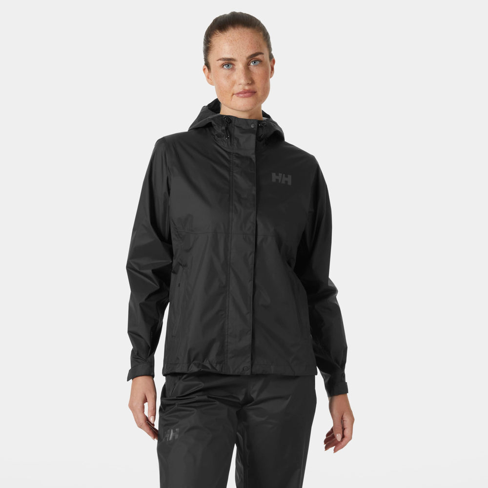 Helly-Hansen Loke Jacket Womens 2.0 side view highlights windproof design for outdoor trails.