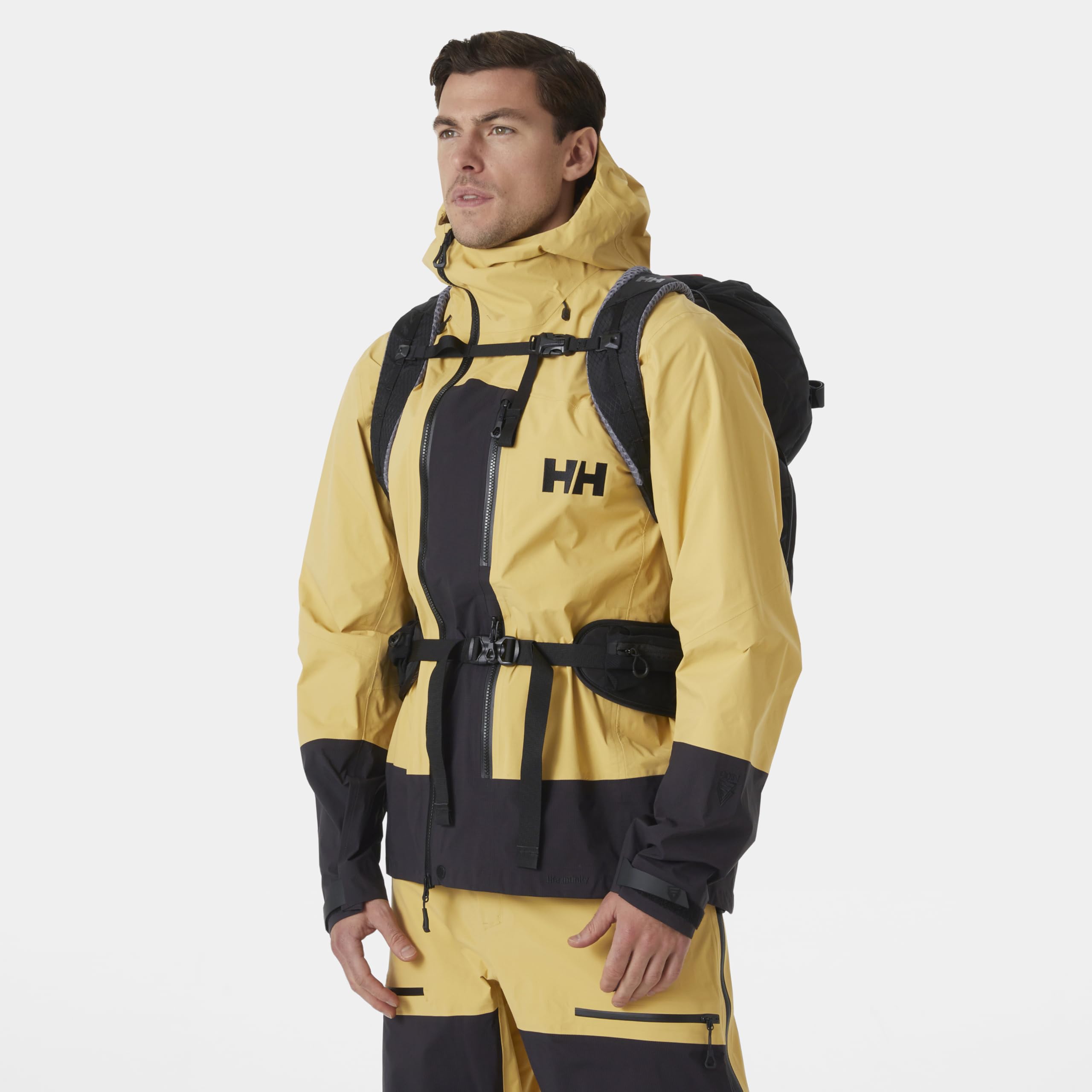 Odin BC Infinity Shell Jacket side view highlighting breathable comfort during activity.