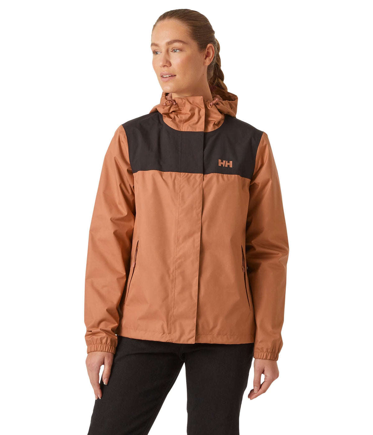 Helly Hansen Vancouver rain jacket cedarwood, front view, all-weather protection for city explorations
