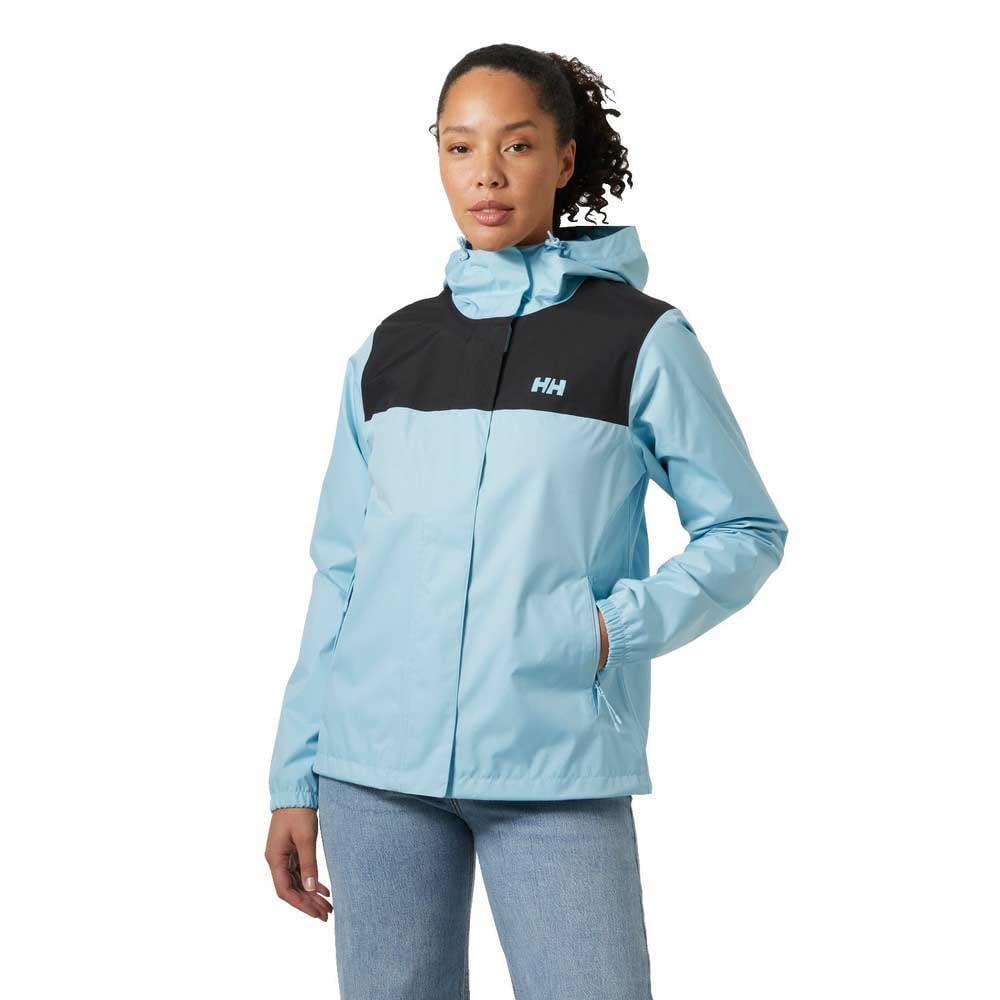 Helly Hansen Vancouver rain jacket front view in blue offering urban protection
