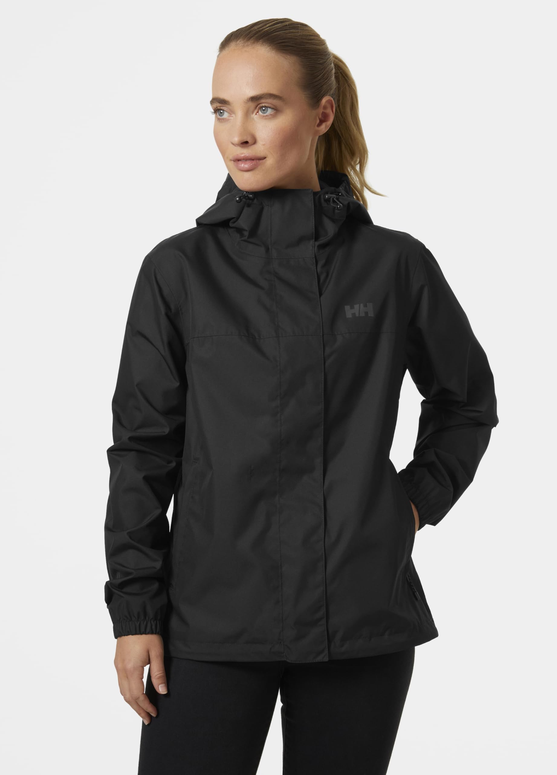 Helly-Hansen Vancouver Rain Jacket hood adjustment feature for storm coverage