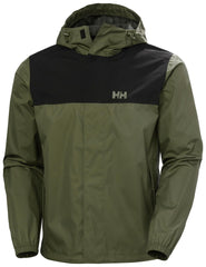 Helly Hansen Vancouver rain jacket hood adjustment provides secure fit in wet weather.