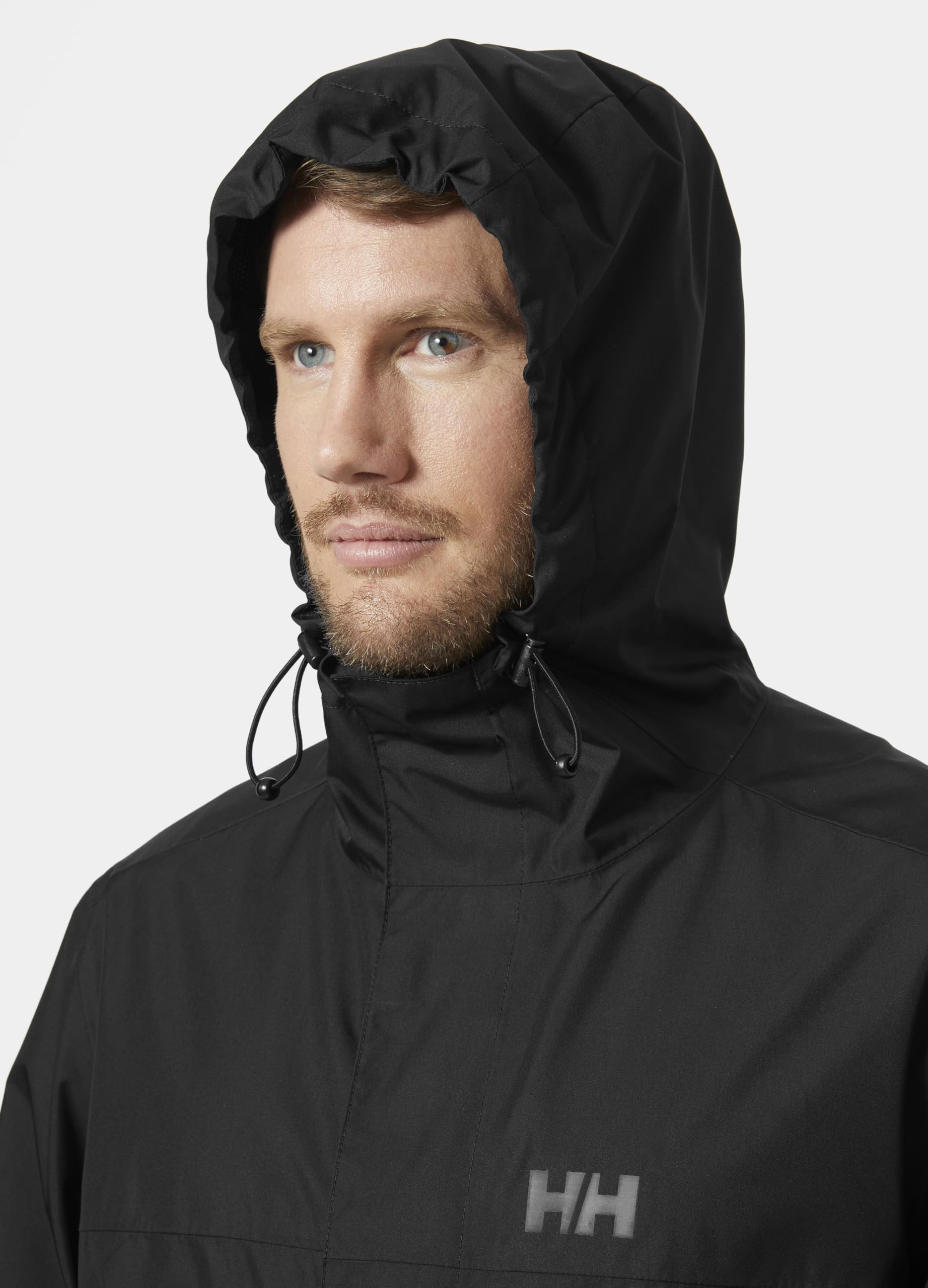 Helly-Hansen Vancouver rain jacket adjustable hood and hem for fit