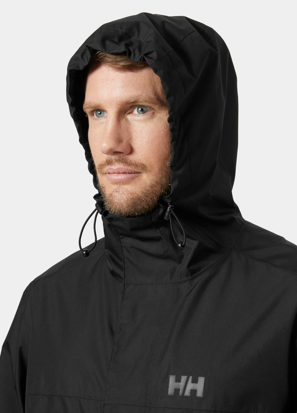 Helly-Hansen Vancouver rain jacket adjustable hood and hem for fit