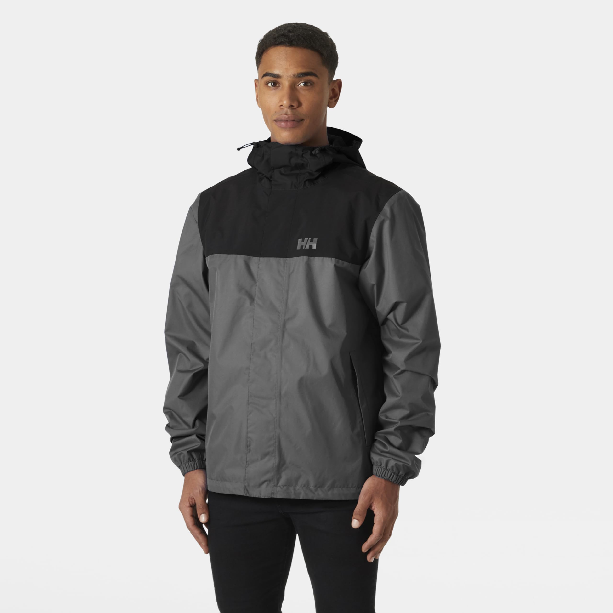 Helly Hansen Vancouver Rain Jacket side view, streamlined regular fit for layering.