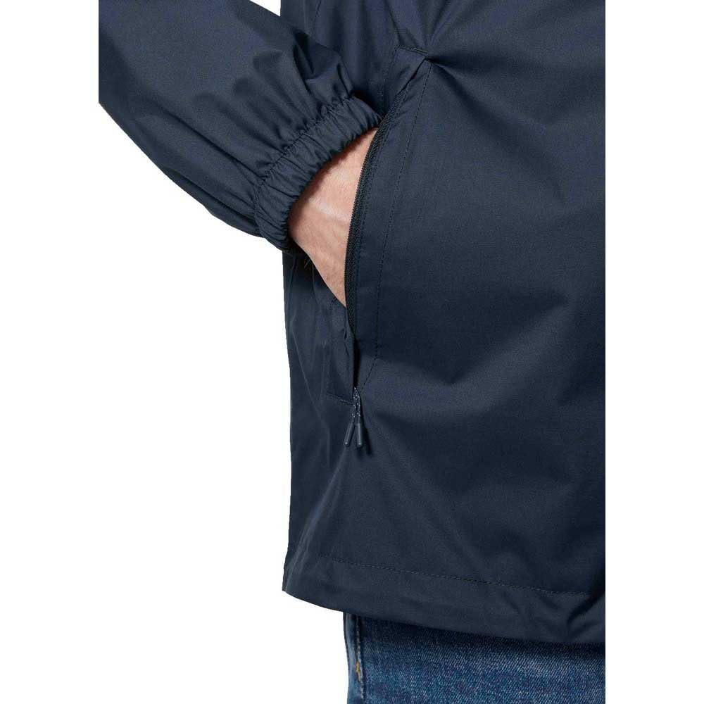 Zippered pockets and logos on Helly-Hansen Vancouver Rain Jacket highlight everyday practicality.