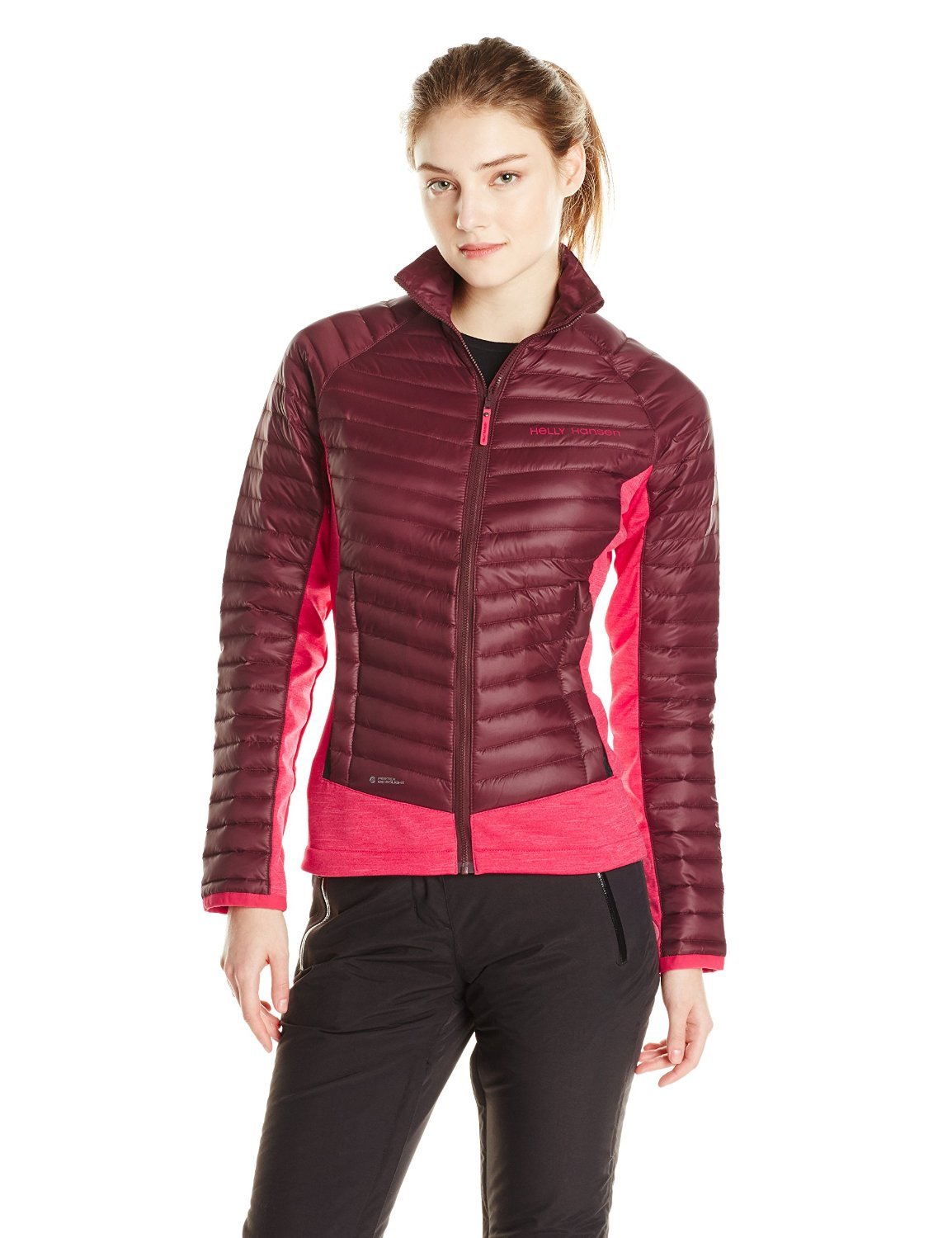 Helly Hansen Verglas Hybrid Insulator Jacket in Bordeaux provides warmth and versatile movement for winter days
