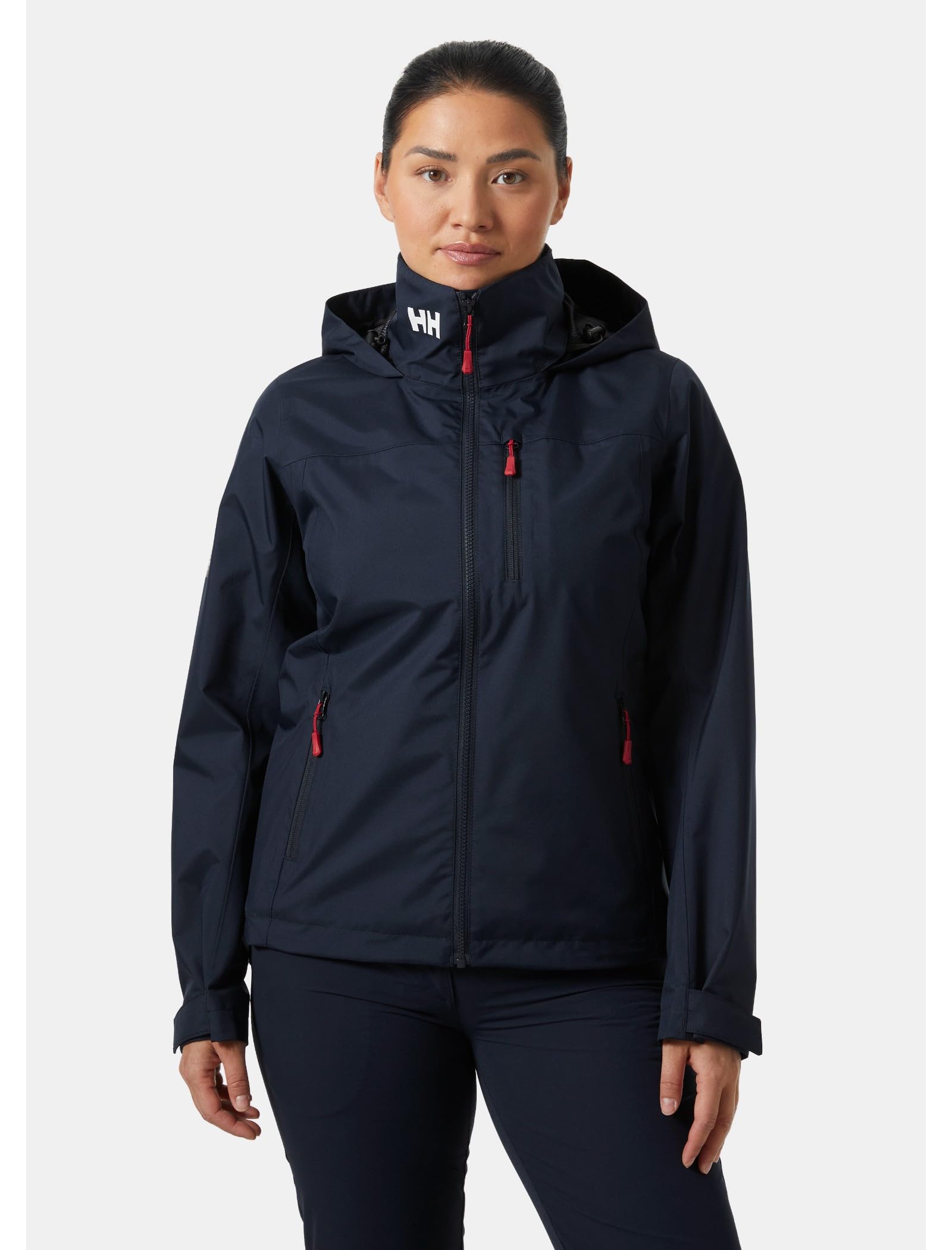 Helly-Hansen Hood-on detail showing packable hood for weather changes.