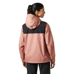 Helly Hansen Vancouver Rain Jacket pink hooded view highlights adjustable protection.