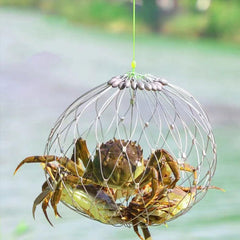 Steel wire mesh crab trap side angle