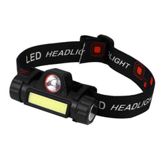 Hemoton LED headlamp rechargeable showing compact outdoor design for camping