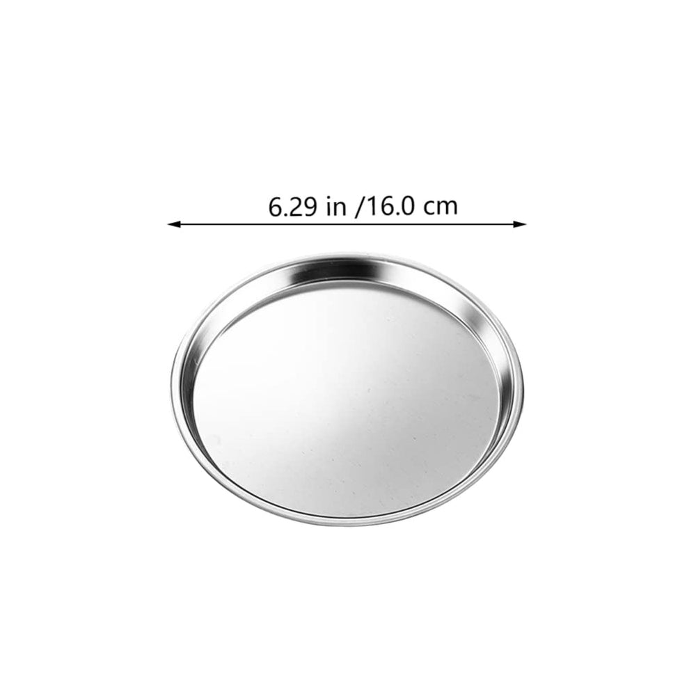 Hemoton stainless steel dinner plate 16cm, durable for daily dining.