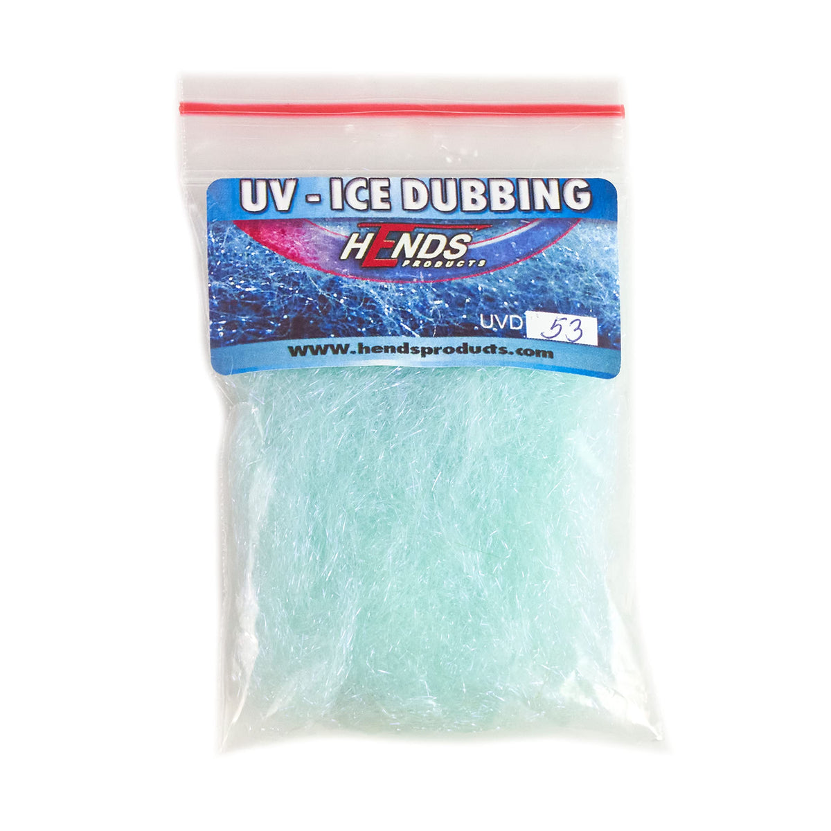 Hends UV Ice Dubbing Turquoise Blue Light for vivid, UV-reactive body dub in fly tying