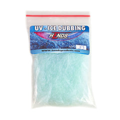 Hends UV Ice Dubbing Turquoise Blue Light for vivid, UV-reactive body dub in fly tying