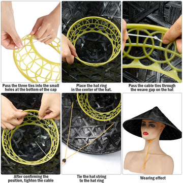Henoyso black Japan samurai hat worn outdoors demonstrates lightweight sun protection