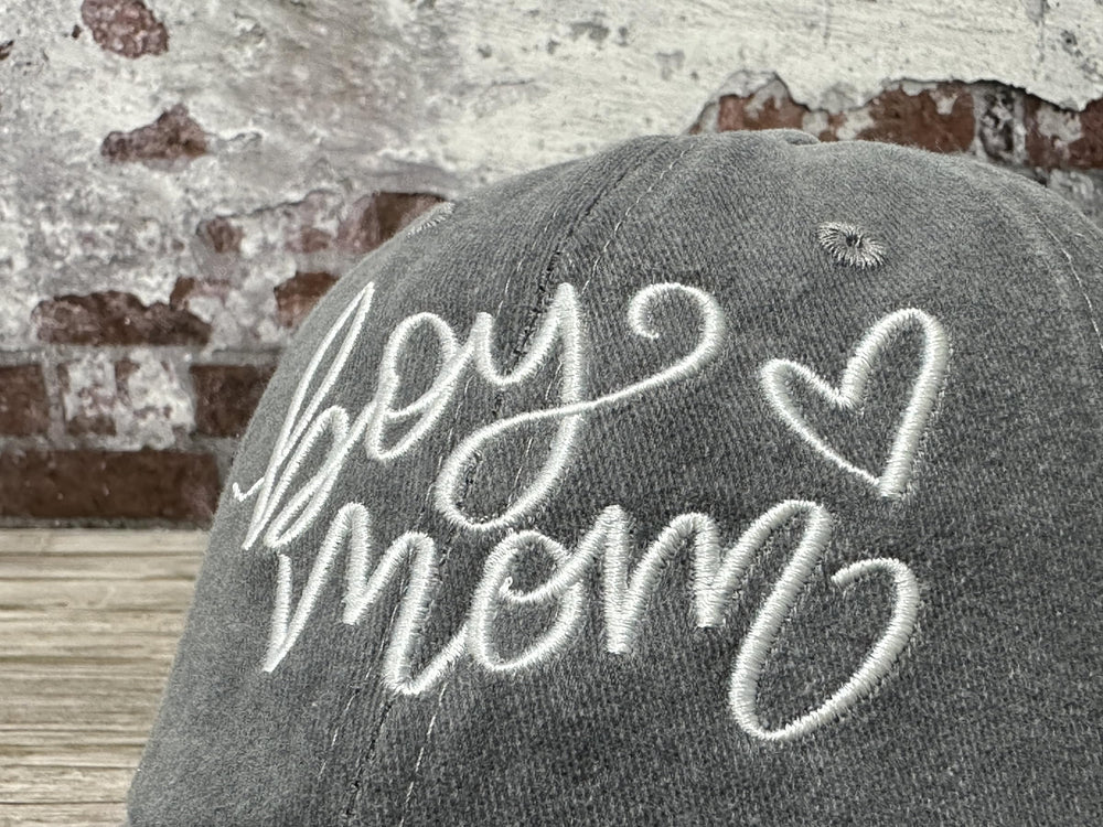 Adjustable metal strap-back on Washed Gray cap