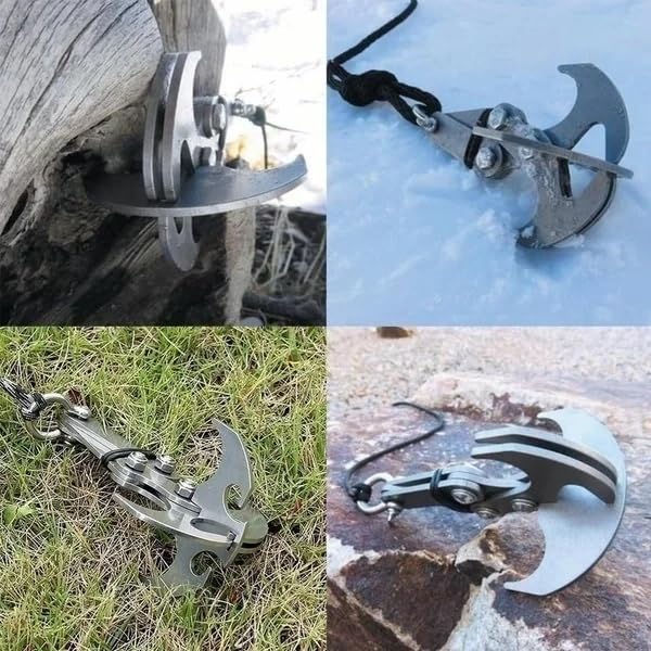 HEPBAK folding gravity hook compact design enhances packability for trips and rescues.