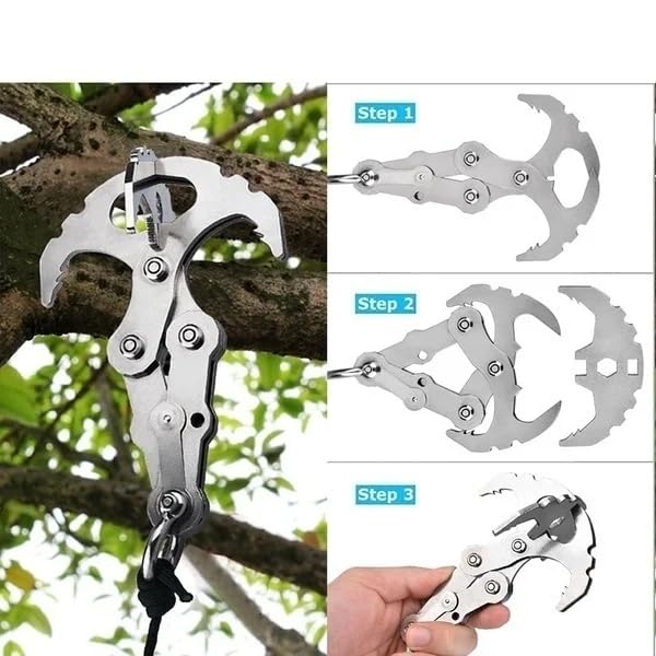 HEPBAK survival mountaineering hook in action shows reliable grip and rapid deployment.
