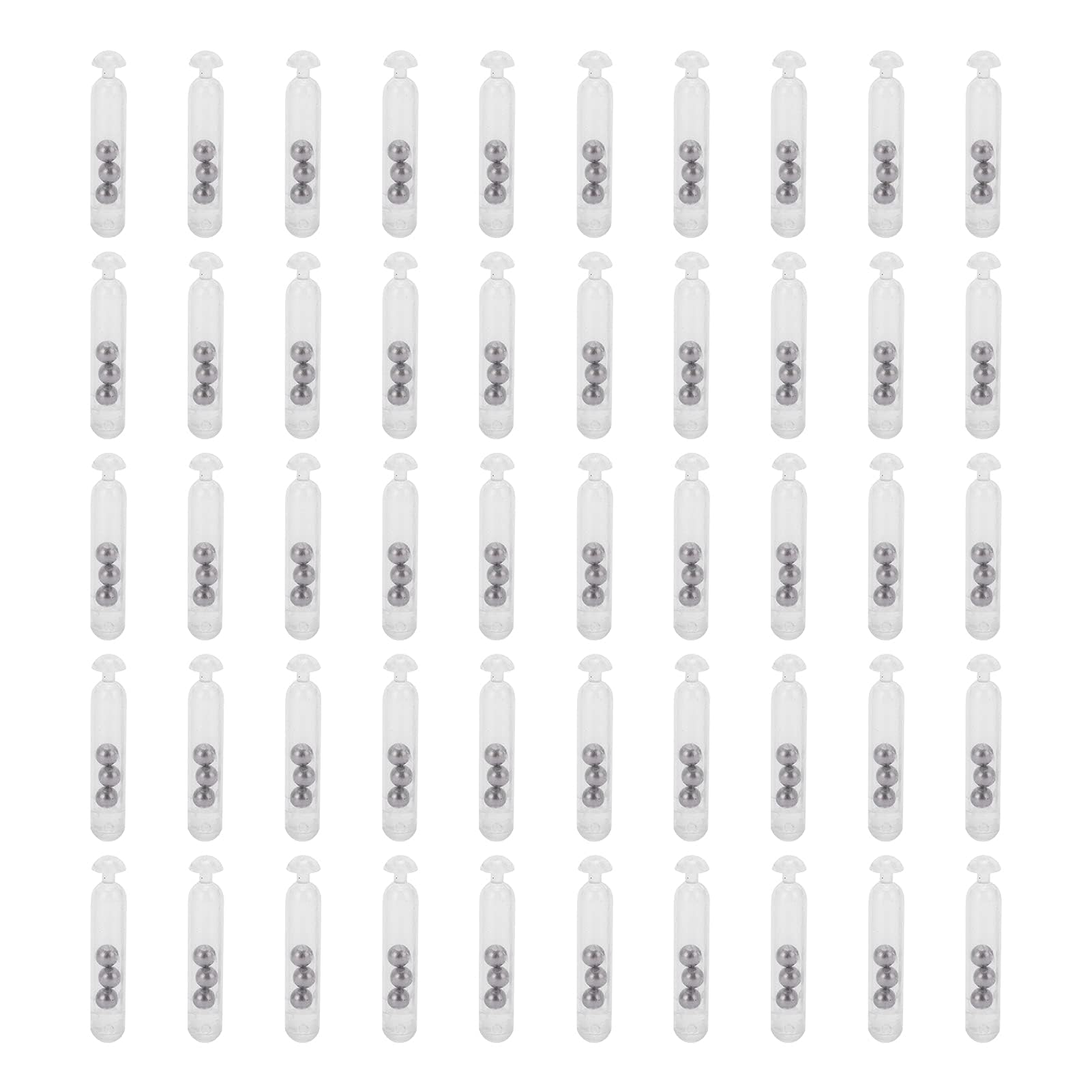 HERCHR 50 pcs fishing rattle worm jig lure insert tube rattles white - image 1