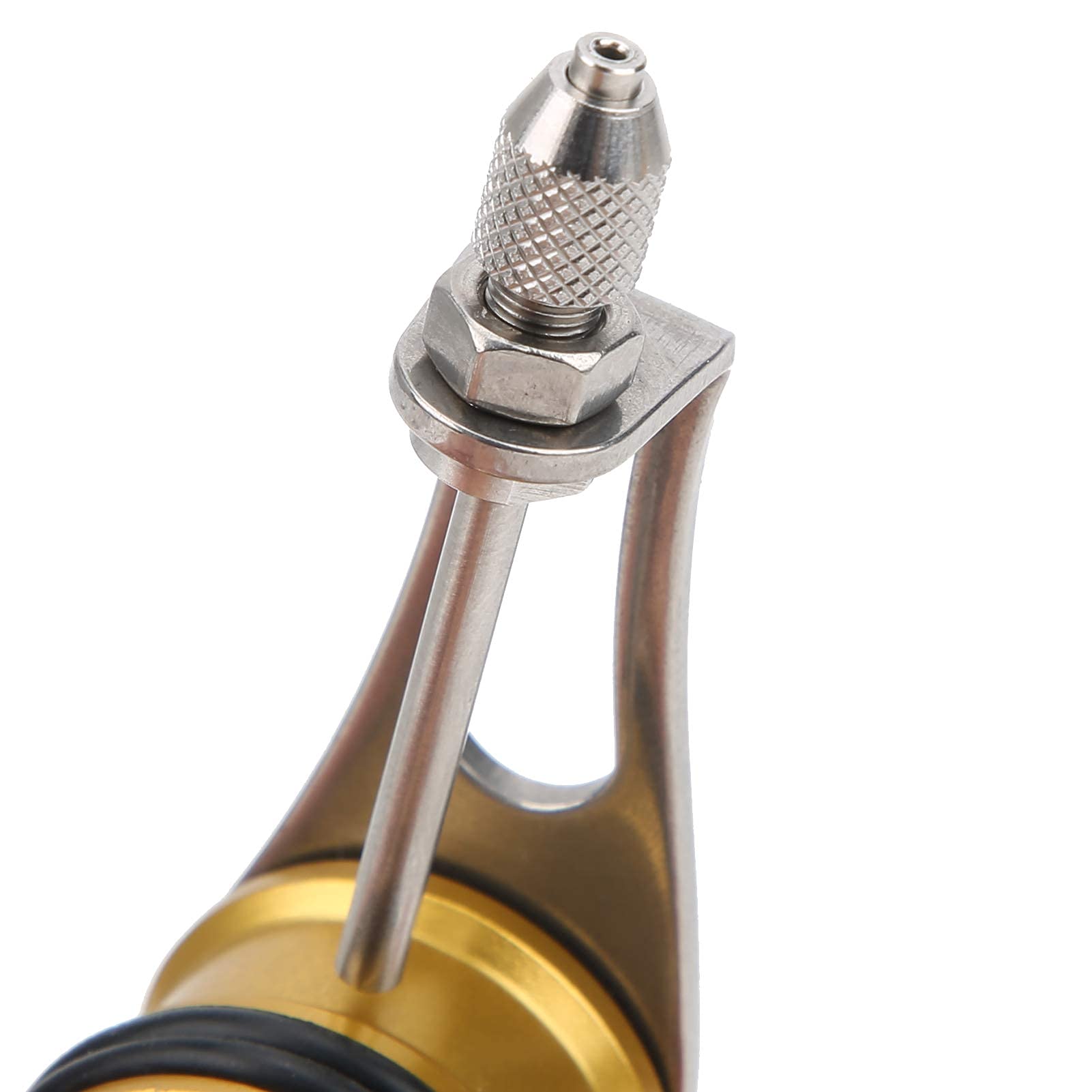 Rubber clamp design prevents slipping while winding line